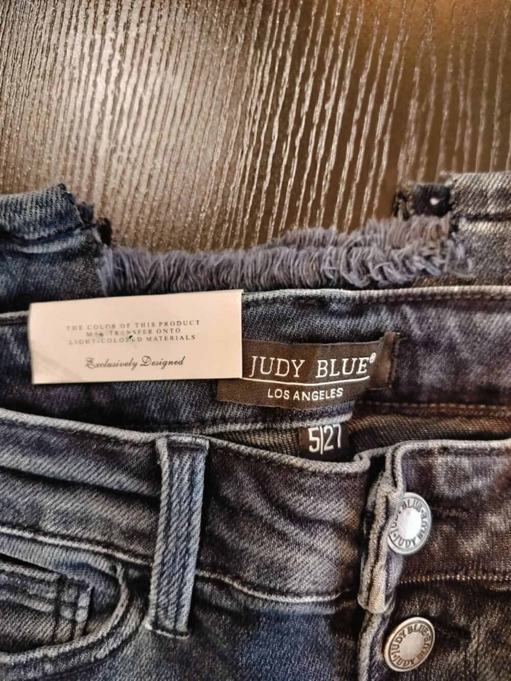 Judy Blue NWT High Rise Straight Button Fly Raw Hem Jeans Size 5/27 - Picture 10 of 12